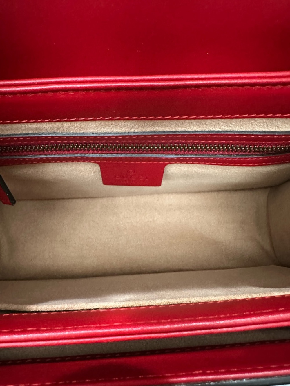 Gucci Queen Margaret Bee Top Handle Bag Red Navy Ivory Pink Strap - Picture 13 of 14